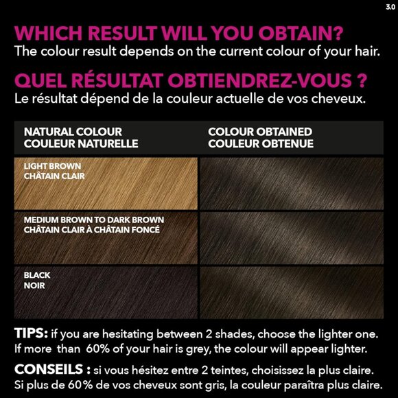 Garnier Olia Permanent Oil Powered Hair Color, 3.0 Darkest Brown - Picture 10 of 12